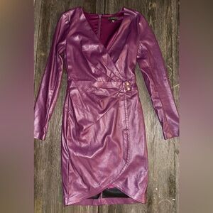Guess Purple Long Sleeve Dress